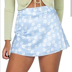 Blue flower flowy skirt